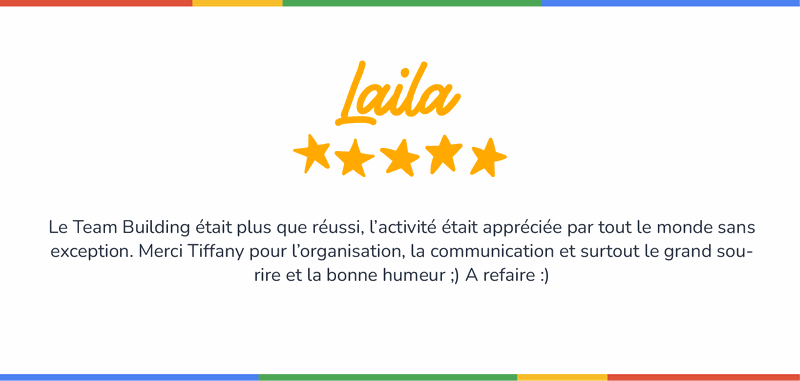 Customer review of an Escape Nice team building event